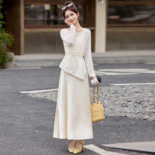 温柔慵懒风针织罩衫吊带裙两件套春新款超好看收腰显瘦连衣裙MS661 商品图0