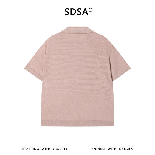 SDSA男装2026新款轻奢华夫格翻领短袖 Polo衫宽松肌理感针织上衣 商品图1