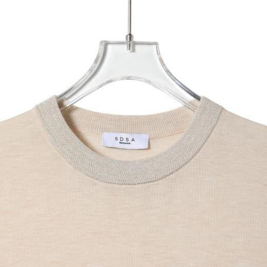 SDSA男装2026新款高贵轻奢日系简约纯色针织圆领短袖T恤百搭上衣 商品图1
