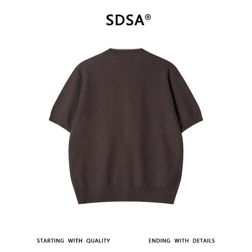 SDSA男装2026新款轻奢假两件坑条肌理短袖针织开衫宽松休闲上衣 商品图4
