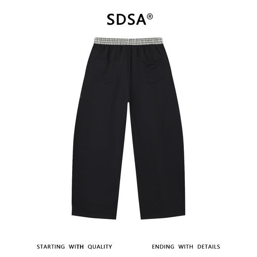 SDSA男装2026新款高贵轻奢潮牌拼接格纹腰头抽绳松紧休闲裤百搭 商品图4
