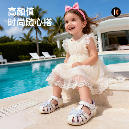 卡特兔女童公主鞋2026年夏季女童水晶鞋配裙子演出小皮鞋女童凉鞋 商品图1