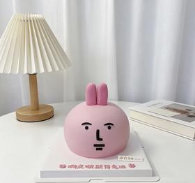 粉红抽象兔子卡通蛋糕-低糖处理无添加