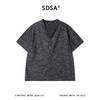 SDSA男装2026新款轻奢细条纹V领短袖开衫衬衫宽松垂感休闲上衣 商品缩略图0