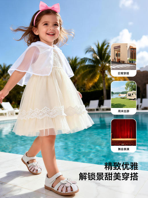 卡特兔女童公主鞋小皮鞋2026年夏季新品时尚休闲防滑耐磨女童凉鞋 商品图0