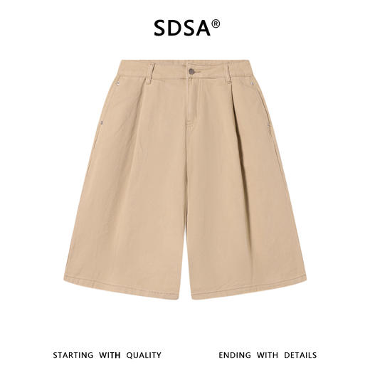SDSA男装2026新款高贵轻奢韩系复古纯色牛仔短裤百搭宽松舒适裤子 商品图0