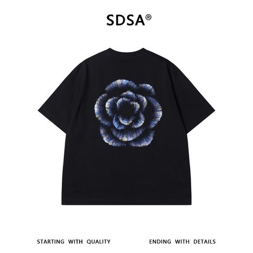 SDSA男装2026新款金属感花体字母印花短袖T恤宽松重磅休闲上衣 商品图4