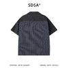 SDSA男装2026新款高贵轻奢牛仔拼接条纹短袖衬衫美式复古宽松衬衣 商品缩略图4