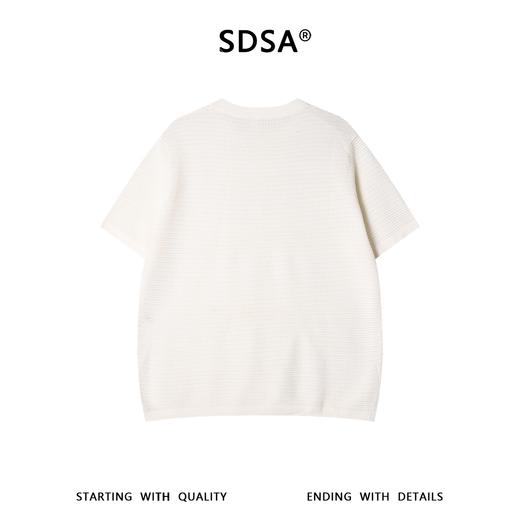 SDSA男装2026新款高贵轻奢镂空针织短袖T恤圆领透气冰丝上衣 商品图4