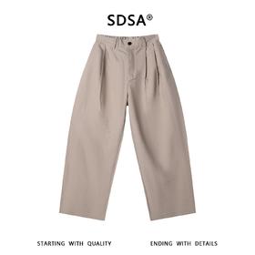 SDSA男装2026新款轻奢双褶宽松阔腿九分休闲裤轻熟通勤垂感西裤