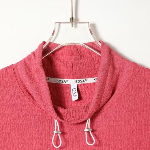 SDSA男装2026新款华夫格新中式盘扣抽绳短袖T恤宽松立领休闲上衣 商品图4