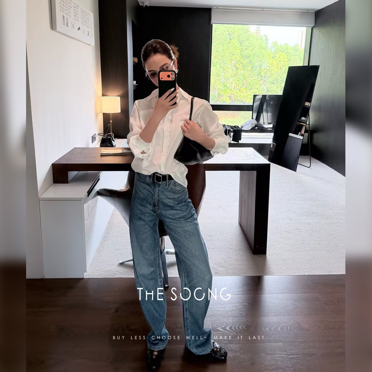 THESOONG|"精简廓形"纯棉透气舒适肤感翻领口袋衬衫外套HBCS7566