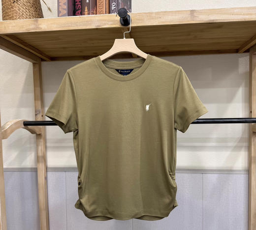 XY｜POLO WALK专柜正品女式水柔棉柔软抽褶休闲短袖T恤POLO WALK专柜正品女式水柔棉柔软抽褶休闲短袖T恤AT9W52E20483 商品图0