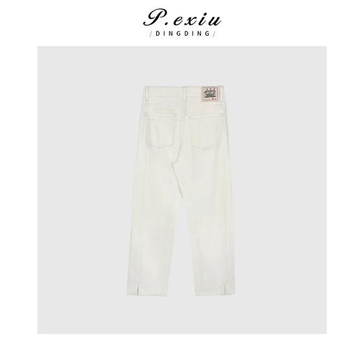 A001潘依绣丁丁宠粉PanYiXiu/潘依绣韩系纯色极简休闲百搭直筒牛仔裤 Q18395 商品图2