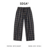 SDSA男装2026新款高贵轻奢复古格纹格子抽绳休闲裤垂感慵懒风长裤 商品缩略图0