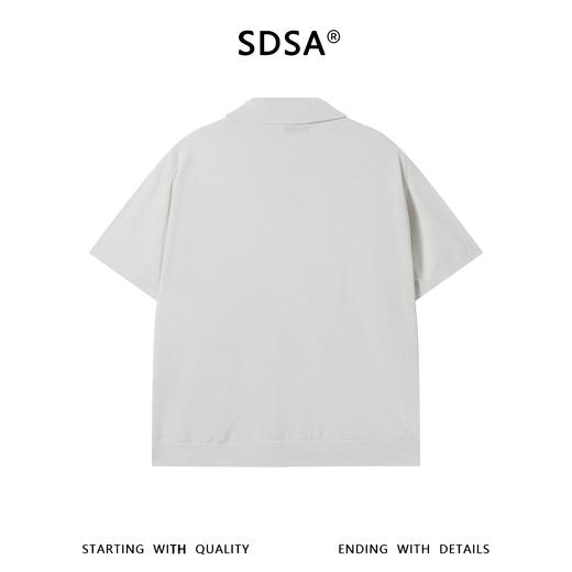 SDSA男装2026新款高贵轻奢老钱风细闪半纽扣翻领T恤针织百搭上衣 商品图4