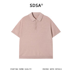 SDSA男装2026新款轻奢华夫格翻领短袖 Polo衫宽松肌理感针织上衣