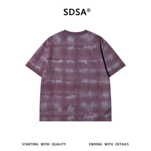 SDSA男装2026新款高贵轻奢美式扎染斜纹分割圆领短袖T恤百搭时尚 商品图4