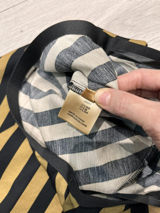 原单新款撞色条纹亚麻鱼尾女神半裙 商品图4