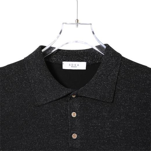 SDSA男装2026新款高贵轻奢老钱风细闪半纽扣翻领T恤针织百搭上衣 商品图1