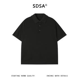 SDSA男装2026新款轻奢华夫格翻领短袖 Polo衫宽松肌理感针织上衣
