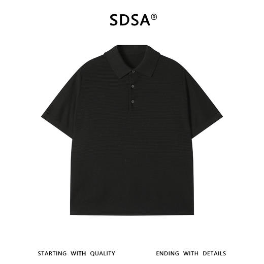 SDSA男装2026新款轻奢华夫格翻领短袖 Polo衫宽松肌理感针织上衣 商品图0