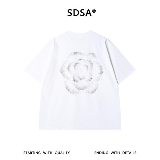 SDSA男装2026新款金属感花体字母印花短袖T恤宽松重磅休闲上衣 商品图4
