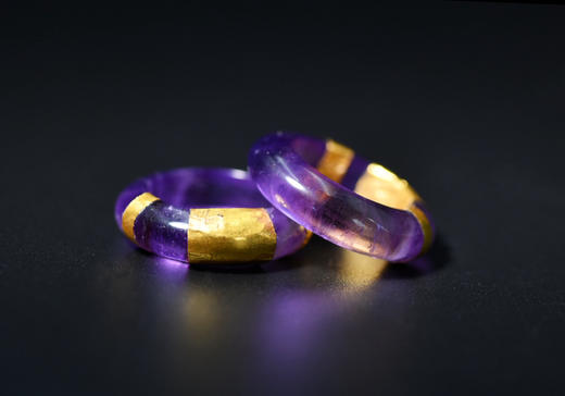 喜马拉雅紫水晶包金戒指 商品图3