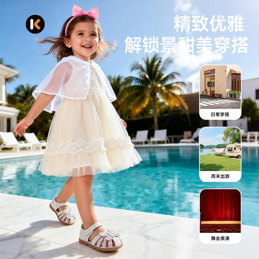 卡特兔女童公主鞋小皮鞋2026年夏季新品时尚休闲防滑耐磨女童凉鞋 商品图5