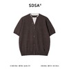 SDSA男装2026新款轻奢假两件坑条肌理短袖针织开衫宽松休闲上衣 商品缩略图0