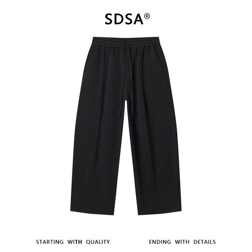 SDSA男装2026新款高贵轻奢纯色舒适立体裁剪抽绳松紧休闲裤百搭 商品图0