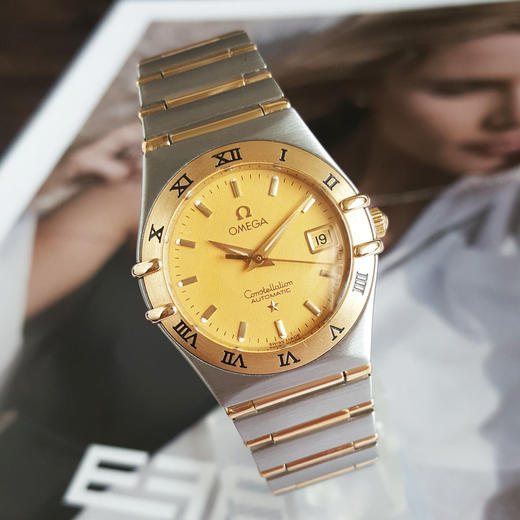 【95新】OMEGA 欧米茄1292.10.00自动机械机芯日期显示27MM（女款）星座系列精钢/18K黄金230326NJS27 商品图3