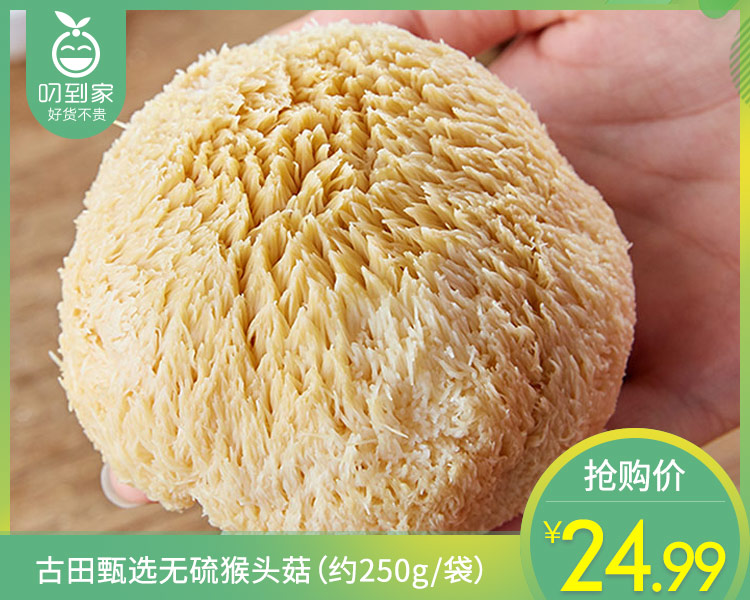 古田甄选无硫猴头菇（约250g/袋）生产日期:3月