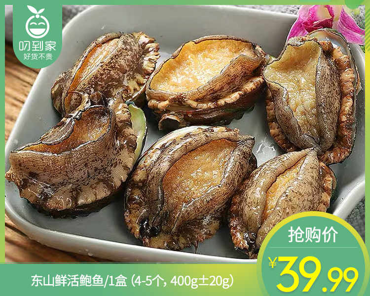 【叼鲜】东山鲜活鲍鱼/1盒（4-5个，400g±20g）