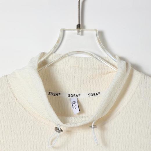 SDSA男装2026新款华夫格新中式盘扣抽绳短袖T恤宽松立领休闲上衣 商品图2