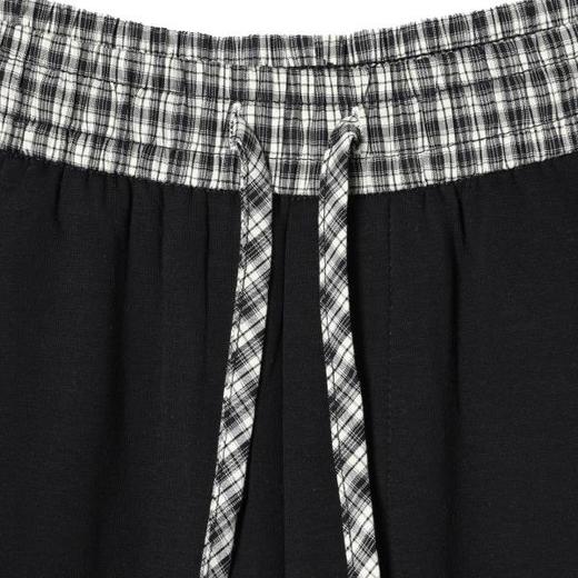 SDSA男装2026新款高贵轻奢潮牌拼接格纹腰头抽绳松紧休闲裤百搭 商品图1