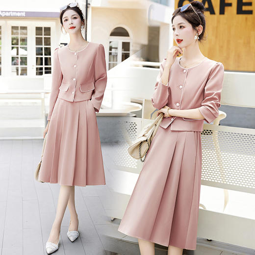 小香风长袖套装裙新款轻熟风洋气减龄气质半身裙两件套LT2366 商品图2