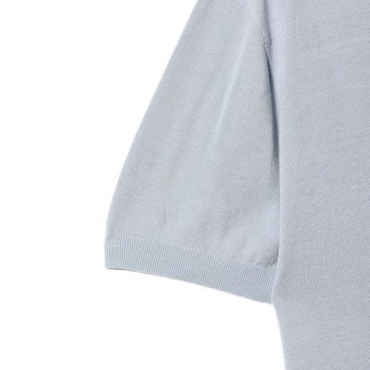 SDSA男装2026新款高贵轻奢老钱风纯色简约针织海鸥领短袖T恤百搭 商品图2