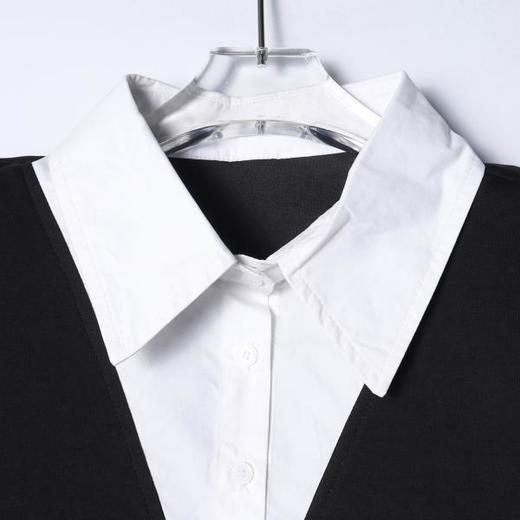 SDSA男装2026新款轻奢撞色假两件翻领V领短袖T恤宽松通勤休闲上衣 商品图1