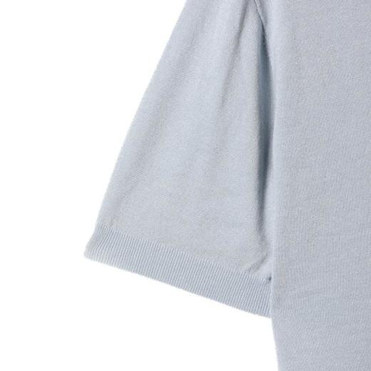 SDSA男装2026新款高贵轻奢老钱风细闪半纽扣翻领T恤针织百搭上衣 商品图2