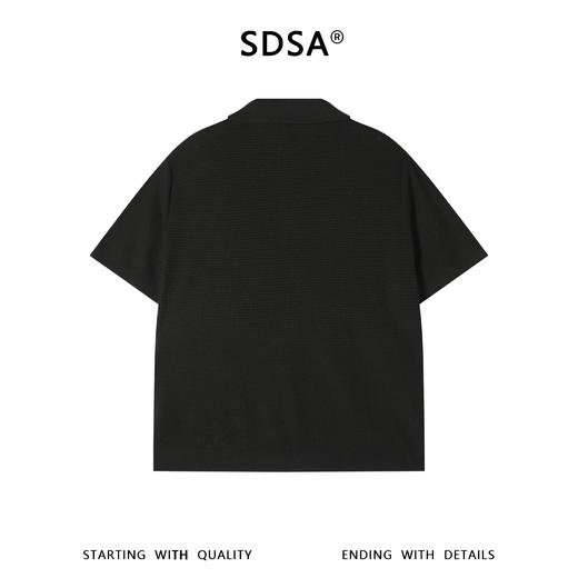 SDSA男装2026新款轻奢华夫格翻领短袖 Polo衫宽松肌理感针织上衣 商品图4