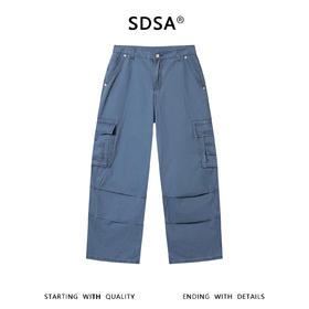 SDSA男装2026新款高贵轻奢休闲工装大口袋纯色休闲裤百搭时尚裤子