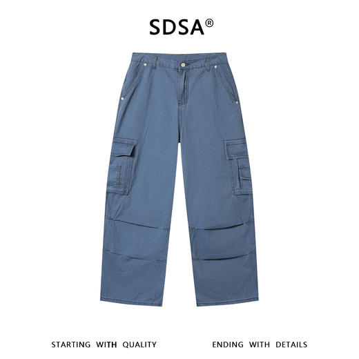 SDSA男装2026新款高贵轻奢休闲工装大口袋纯色休闲裤百搭时尚裤子 商品图0