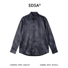 SDSA男装2026新款高贵轻奢暗纹肌理缎面长袖衬衫轻熟高级感上衣
