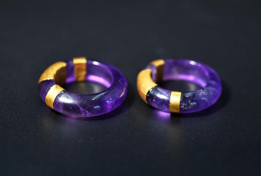 喜马拉雅紫水晶包金戒指 商品图5