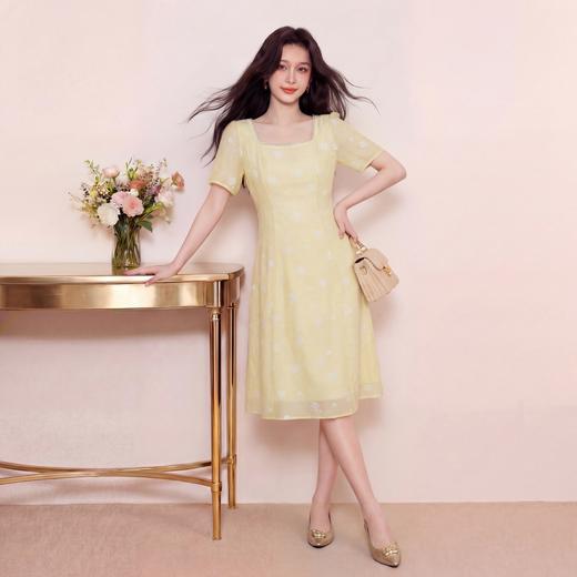 奢姿大码女装2026夏季减龄刺绣钉珠方领连衣裙胖妹妹时尚甜美裙子9962872079 商品图4