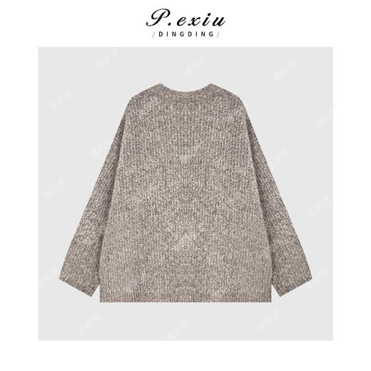 A001潘依绣丁丁宠粉羊毛马海毛重磅花纱廓形慵懒风针织开衫 L2823 商品图1