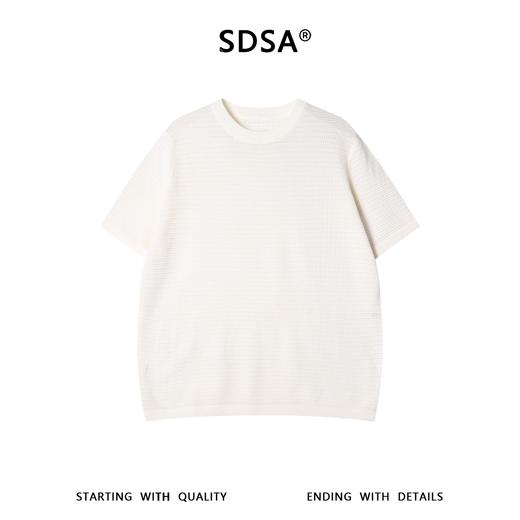 SDSA男装2026新款高贵轻奢镂空针织短袖T恤圆领透气冰丝上衣 商品图0