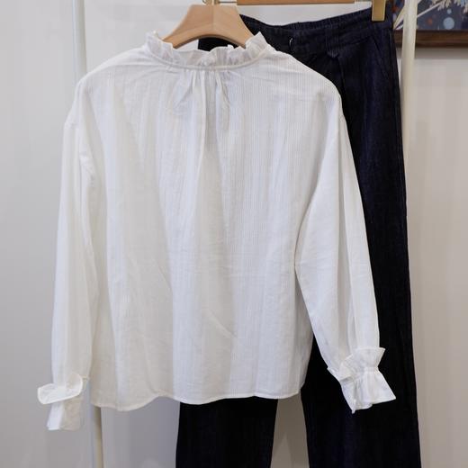 一店y 春日小调~法式浪漫花边领 提花肌理全棉长袖衬衫【JS3693452】 商品图11