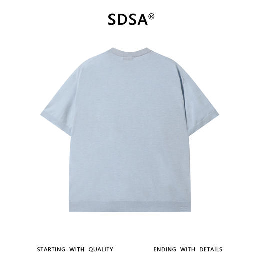 SDSA男装2026新款高贵轻奢日系简约纯色针织圆领短袖T恤百搭上衣 商品图4